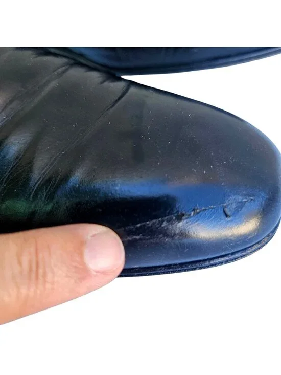 Star Artioli Vintage Handmade Italy Black Leather Horsebit Mens Loafers 9D - Picture 2 of 15